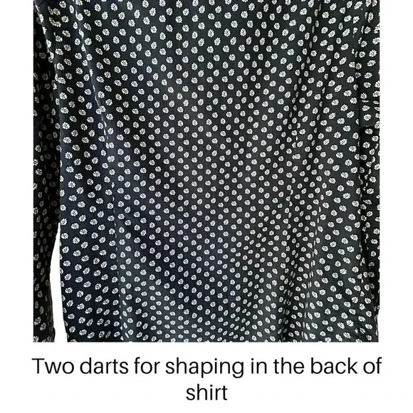 TOMMY HILFIGER | NWOT | WOMEN’S NAVY BLUE PRINT LONG SLEEVED SHIRT | SIZE: LRG - Picture 9 of 12